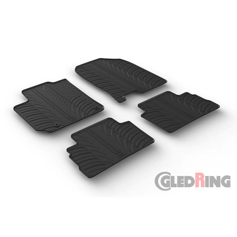 Gummimatten für Hyundai Kona ab 2017 Reifen-Design Fußmatten Gummi 